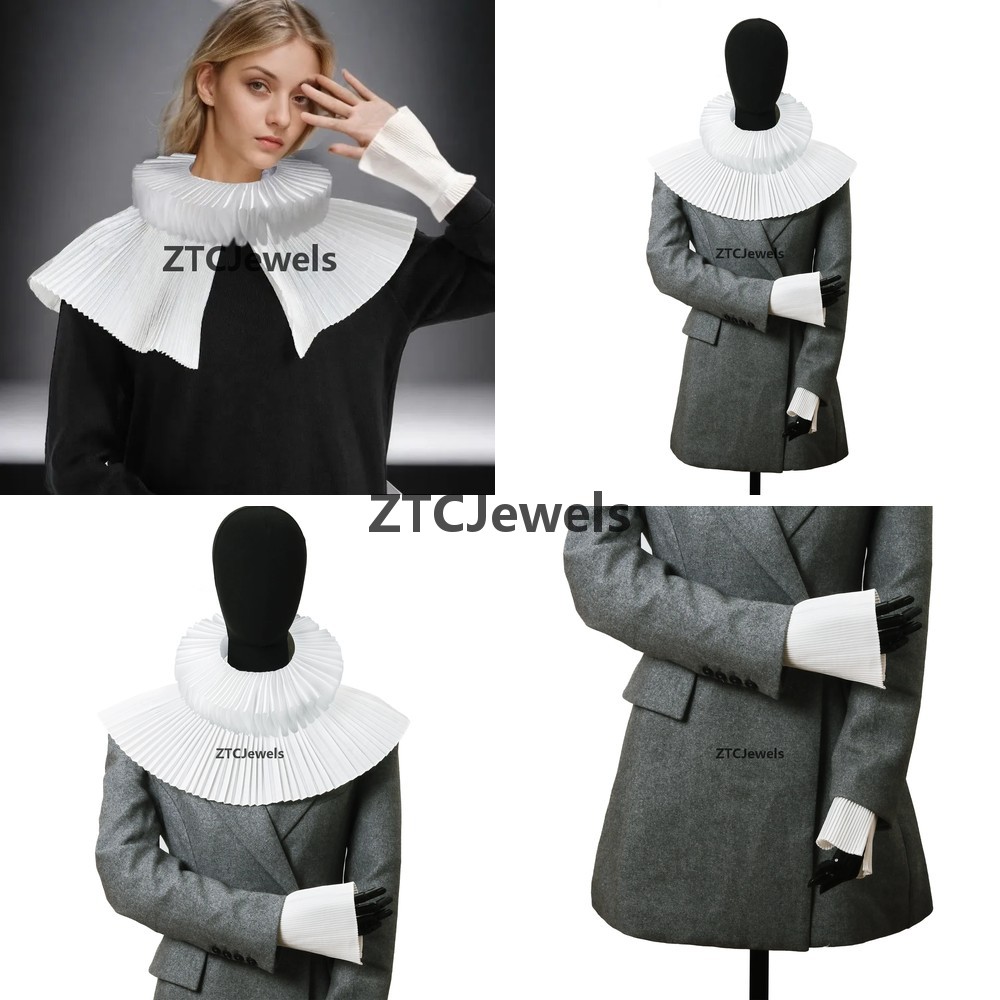 Detachable Cosplay Prop - Косплей-аксессуар: Жемчужный веерный съемный воротник-шаль, ретро-колье-чокер