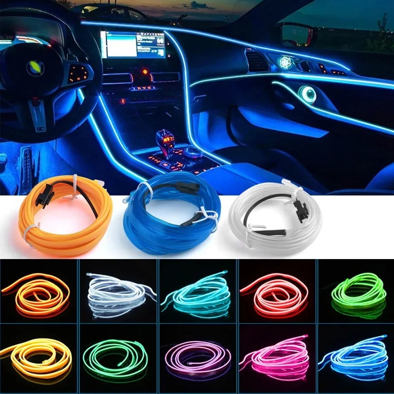 Led El Wire - 1 м/3 м/5 м интерьер автомобиля