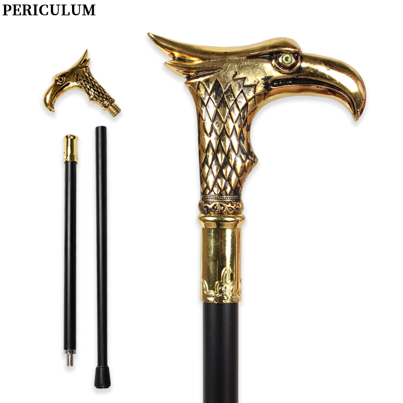Detachable Cosplay Prop - Блестящая золотая трость с головой орла
