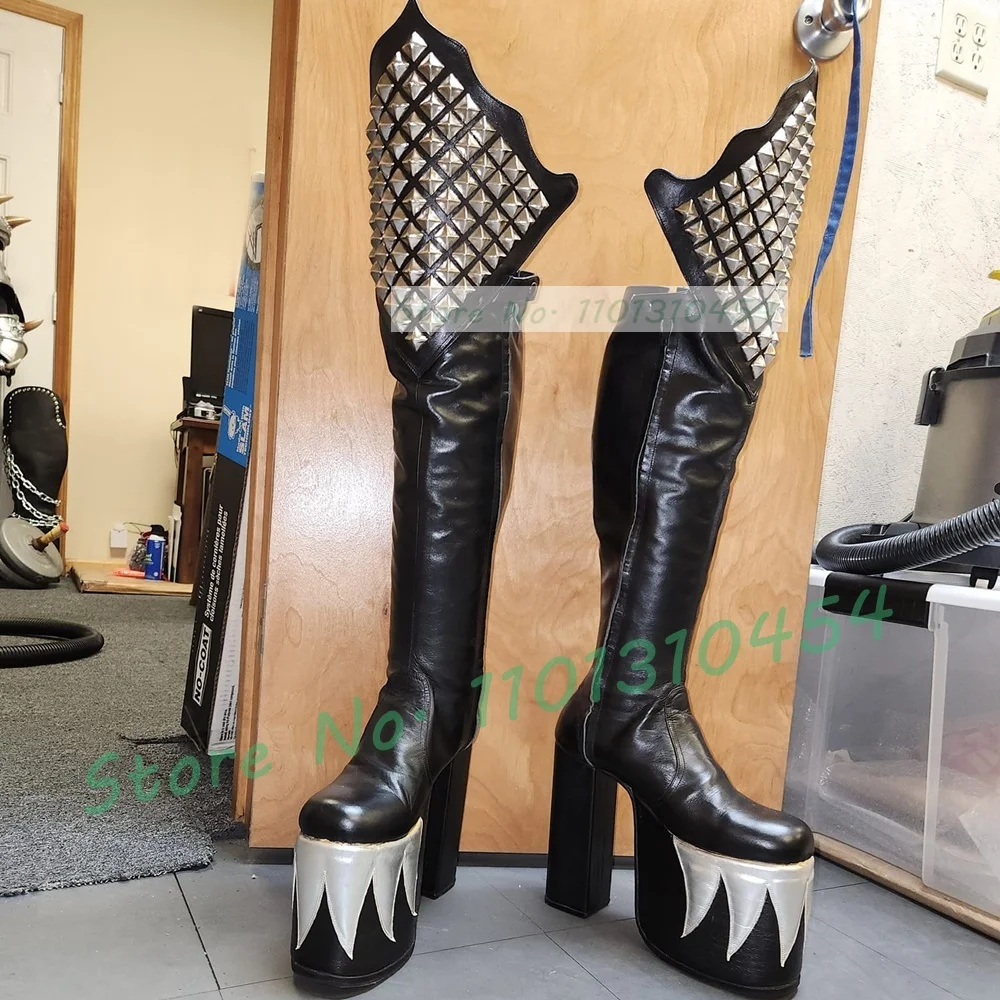 Cosplay Flame Prop - Женская Черная модель, сексуальная шикарная Серебряная