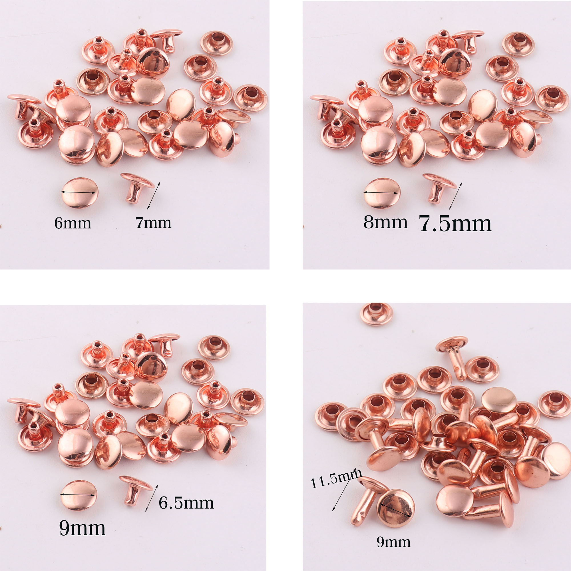 Snap Fastener Set - 100 комплектов заклепок с двойной крышкой,