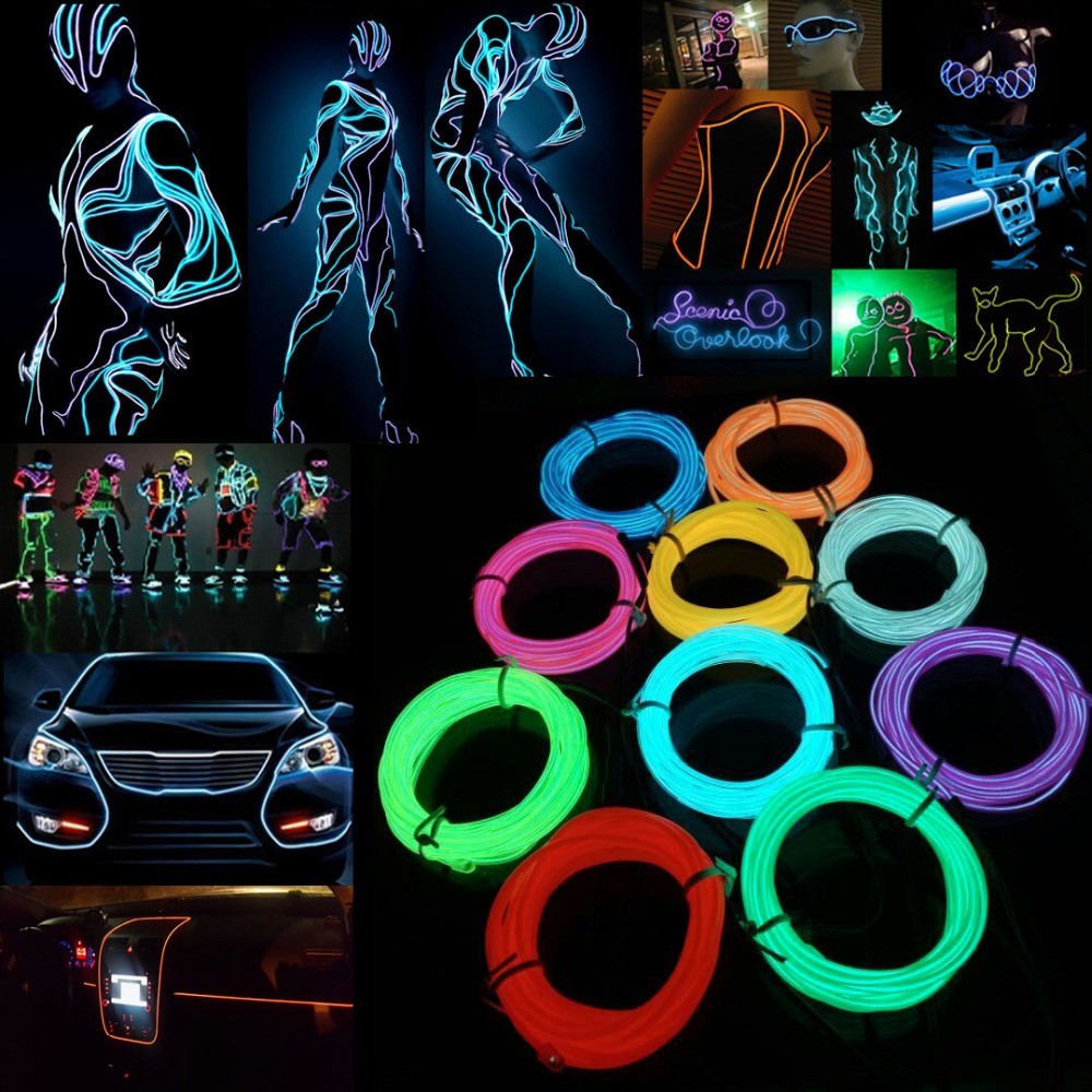 Светящаяся светодиодная неонов – обзор и цена Led El Wire
