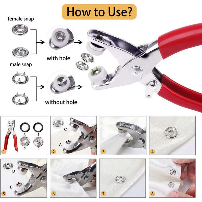 100 комплектов плоскогубцев, а – обзор и цена Snap Fastener Set