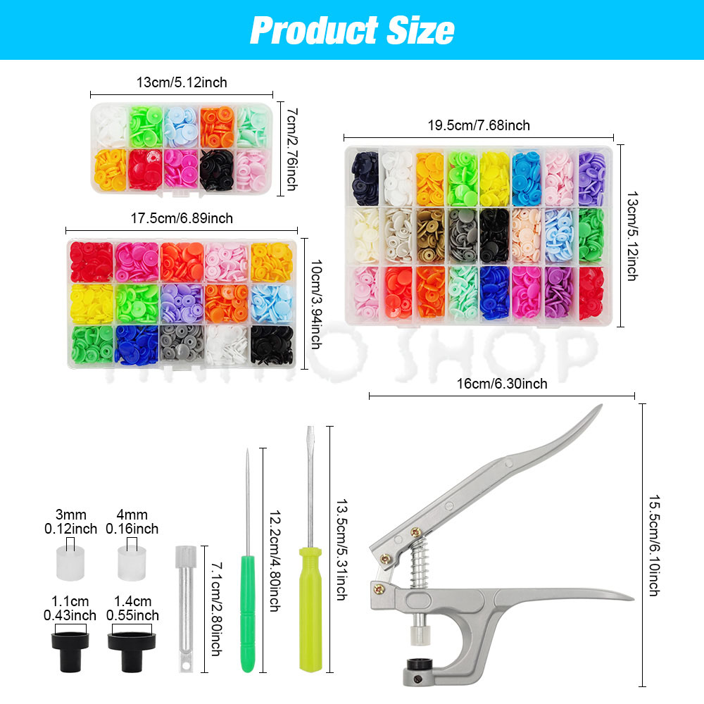 Пластиковые застежки, плоскогу – обзор и цена Snap Fastener Set