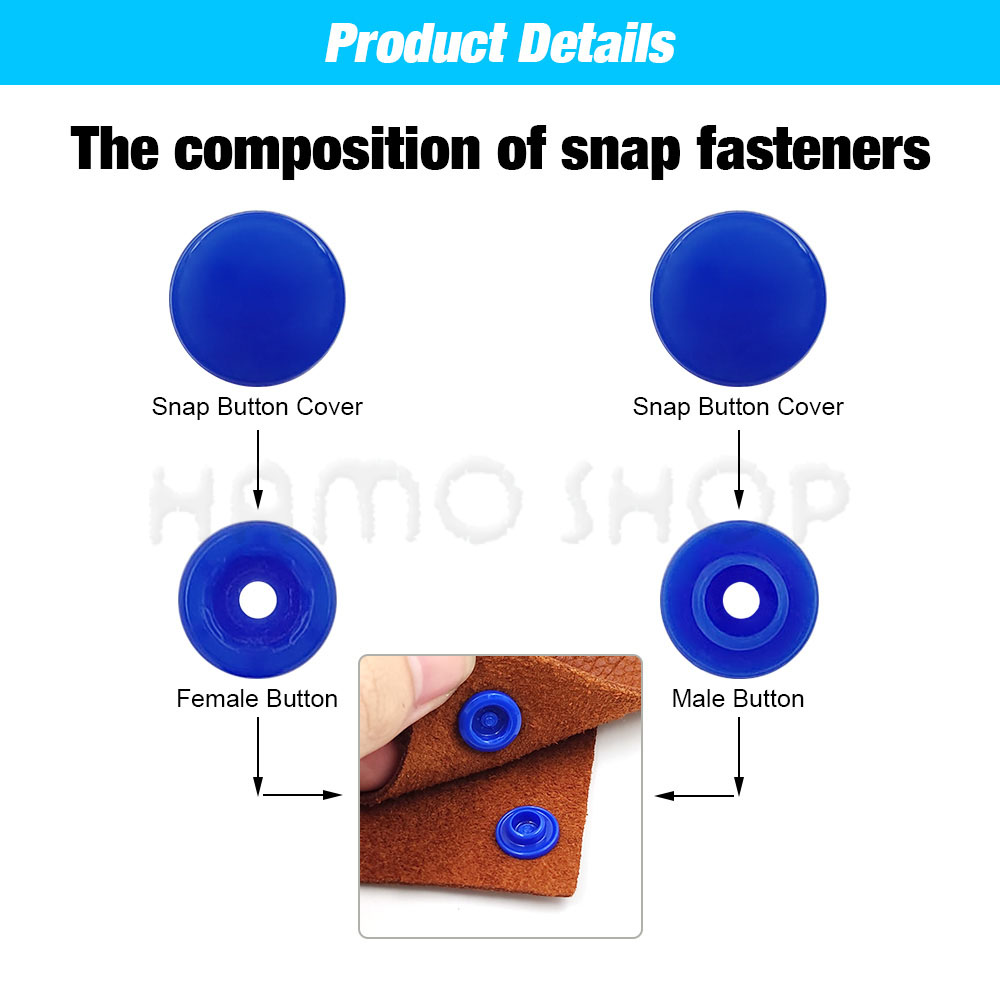 Пластиковые застежки, плоскогу – обзор и цена Snap Fastener Set
