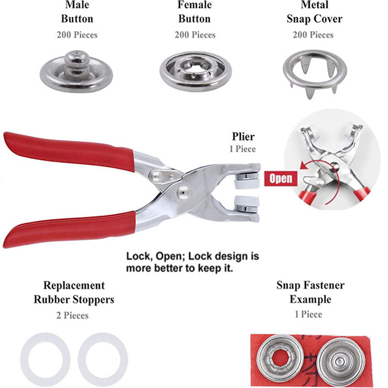 50/100 металлические зубцы, пу – обзор и цена Snap Fastener Set