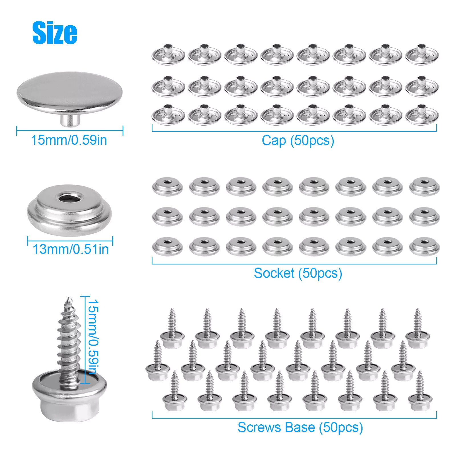 50 комплектов из нержавеющей с – обзор и цена Snap Fastener Set